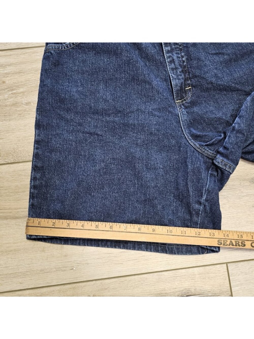 Lee Women's Side Elastic Denim Shorts Size 16 Medium Dark Wash Comfort Stretch - Picture 8 of 9